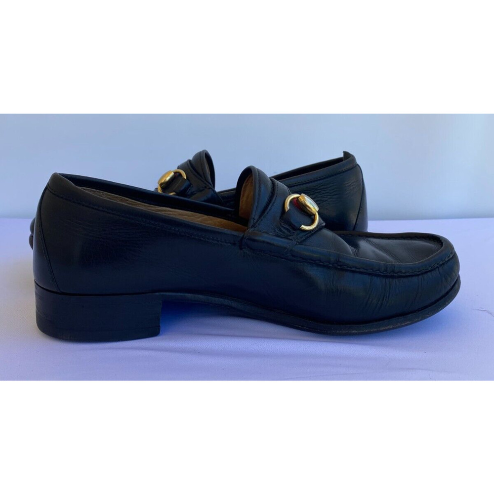 Rare Vintage GUCCI HORSE BIT LOAFER SHOES BLACK ITALY 42 US 9 - Picture 6 of 11